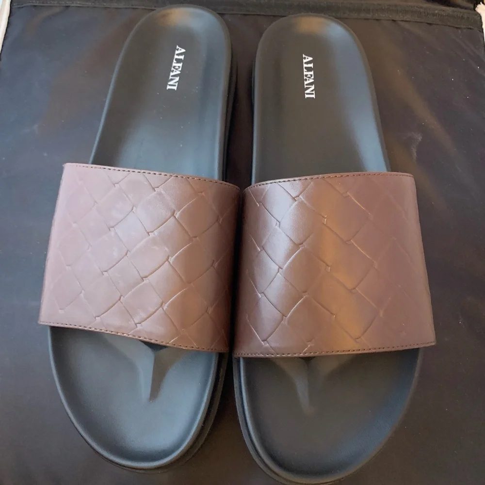 Alfani Atlas‎ Brown Slide Sandals Men’s Size 13 New With Box